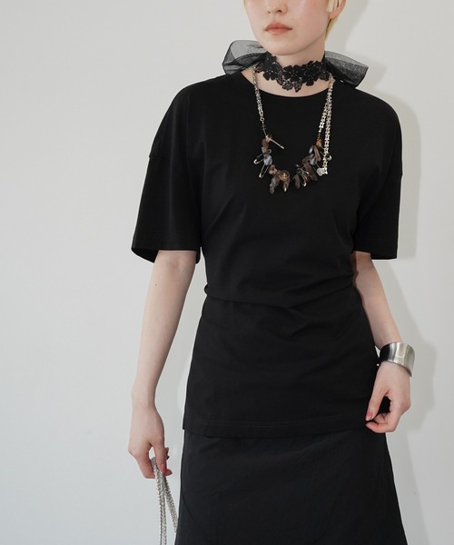 chuclla(チュクラ)の「ウエストシェイプ デザインTシャツ chw26s205(Tシャツ/カットソー・レディース・ブラック/ホワイト・FREE)」の10枚目の写真