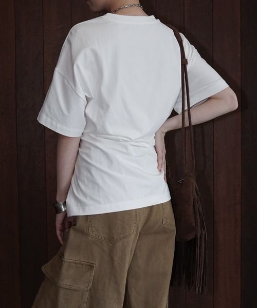 chuclla(チュクラ)の「ウエストシェイプ デザインTシャツ chw26s205(Tシャツ/カットソー・レディース・ブラック/ホワイト・FREE)」の21枚目の写真