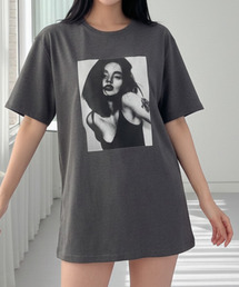 フォトプリント チュニック 半袖 Tシャツ
