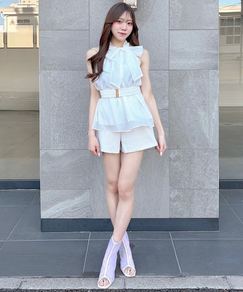 NOMAE(ノーマエ)の「ウエストマークアメスリブラウス(シャツ/ブラウス・レディース・ホワイト/ブラック/アイボリー/ピンク・FREE)」の7枚目の写真