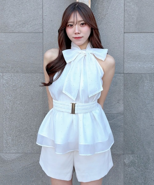 NOMAE(ノーマエ)の「ウエストマークアメスリブラウス(シャツ/ブラウス・レディース・ホワイト/ブラック/アイボリー/ピンク・FREE)」の5枚目の写真