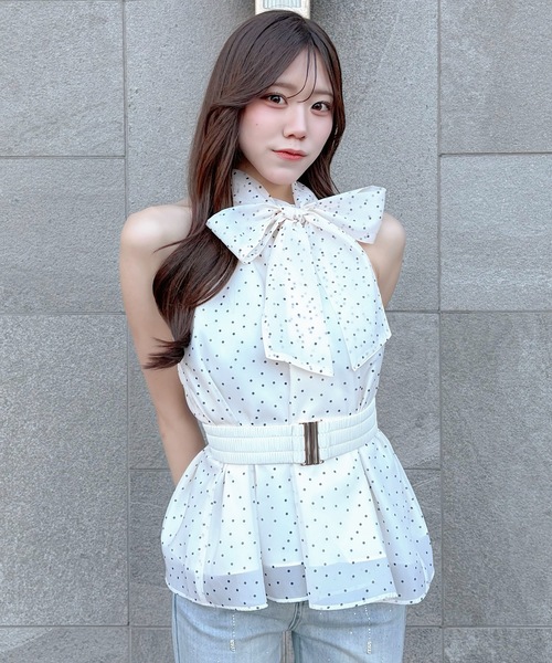 NOMAE(ノーマエ)の「ウエストマークアメスリブラウス(シャツ/ブラウス・レディース・ホワイト/ブラック/アイボリー/ピンク・FREE)」の13枚目の写真