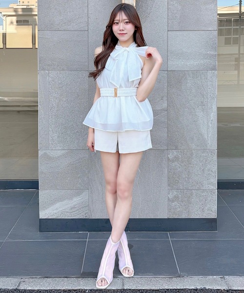 NOMAE(ノーマエ)の「ウエストマークアメスリブラウス(シャツ/ブラウス・レディース・ホワイト/ブラック/アイボリー/ピンク・FREE)」の8枚目の写真