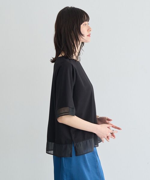 YECCA VECCA(イェッカヴェッカ)の「シアーMIXプルオーバー(Tシャツ/カットソー・レディース・ブラック/オフホワイト・FREE)」の19枚目の写真