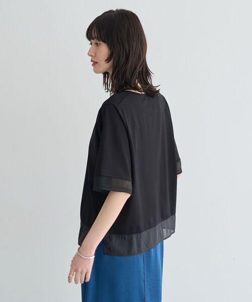 YECCA VECCA(イェッカヴェッカ)の「シアーMIXプルオーバー(Tシャツ/カットソー・レディース・ブラック/オフホワイト・FREE)」の20枚目の写真