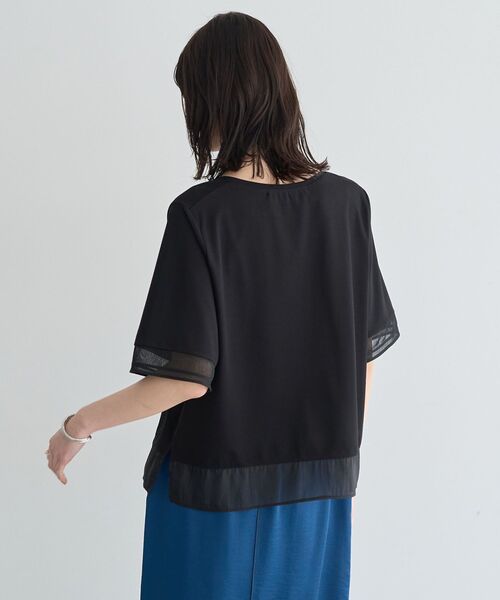 YECCA VECCA(イェッカヴェッカ)の「シアーMIXプルオーバー(Tシャツ/カットソー・レディース・ブラック/オフホワイト・FREE)」の21枚目の写真