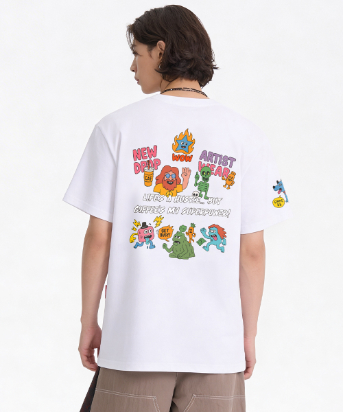 ARTISTWEAR（アーティストウェア）の「[ATW] ハスルブルー 半袖Tシャツ - 2COLOR（Tシャツ/カットソー・レディース・ホワイト/ブラック・SMALL/MEDIUM/LARGE/X-LARGE/XX-LARGE/XXXX-LARGE）」の16枚目の写真