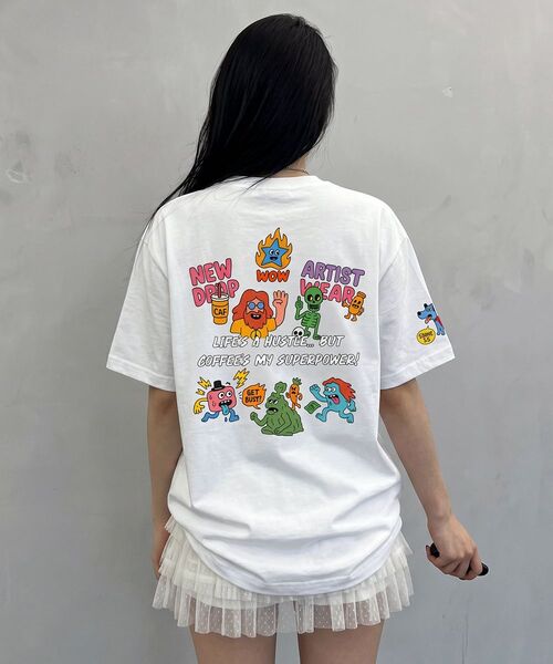 ARTISTWEAR（アーティストウェア）の「[ATW] ハスルブルー 半袖Tシャツ - 2COLOR（Tシャツ/カットソー・レディース・ホワイト/ブラック・SMALL/MEDIUM/LARGE/X-LARGE/XX-LARGE/XXXX-LARGE）」の10枚目の写真