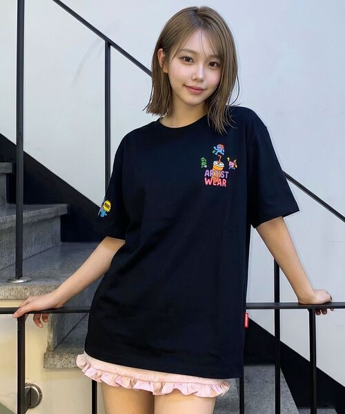 ARTISTWEAR（アーティストウェア）の「[ATW] ハスルブルー 半袖Tシャツ - 2COLOR（Tシャツ/カットソー・レディース・ホワイト/ブラック・SMALL/MEDIUM/LARGE/X-LARGE/XX-LARGE/XXXX-LARGE）」の13枚目の写真