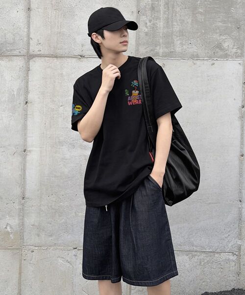ARTISTWEAR（アーティストウェア）の「[ATW] ハスルブルー 半袖Tシャツ - 2COLOR（Tシャツ/カットソー・レディース・ホワイト/ブラック・SMALL/MEDIUM/LARGE/X-LARGE/XX-LARGE/XXXX-LARGE）」の7枚目の写真
