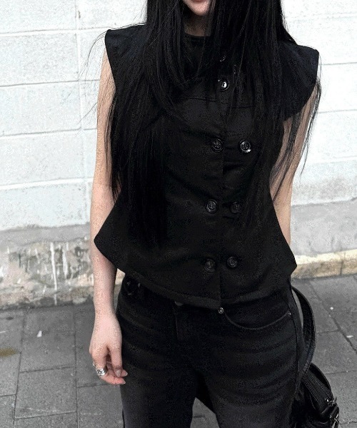 Dark Addict Button Top — топ с пуговицами