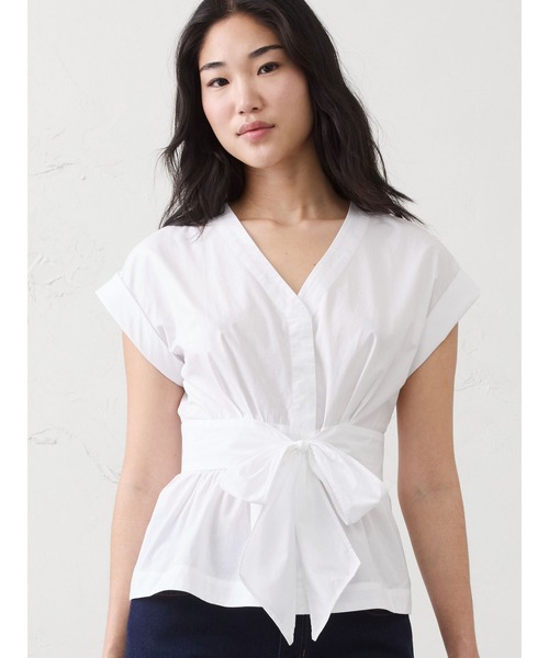 BANANA REPUBLIC FACTORY STORE(バナナリパブリック ファクトリーストア)の「BANANA REPUBLIC FACTORY STORE ポプリン タイフロント トップス(シャツ/ブラウス・レディース・ホワイト/マルチ・4/6/8/0/2)」の6枚目の写真