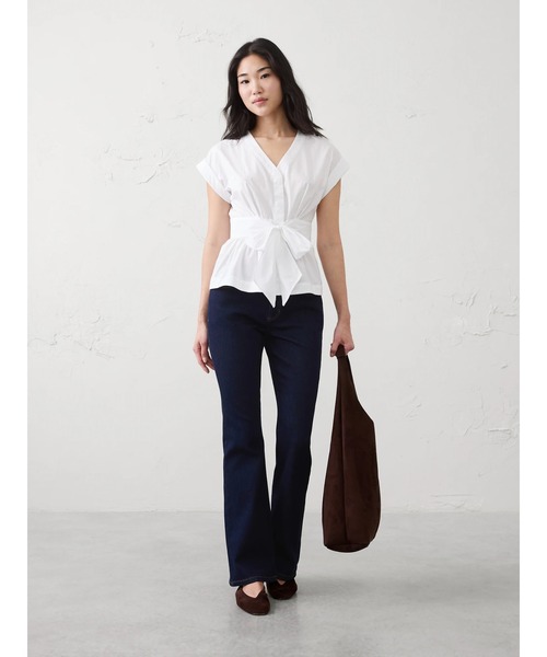 BANANA REPUBLIC FACTORY STORE(バナナリパブリック ファクトリーストア)の「BANANA REPUBLIC FACTORY STORE ポプリン タイフロント トップス(シャツ/ブラウス・レディース・ホワイト/マルチ・4/6/8/0/2)」の7枚目の写真