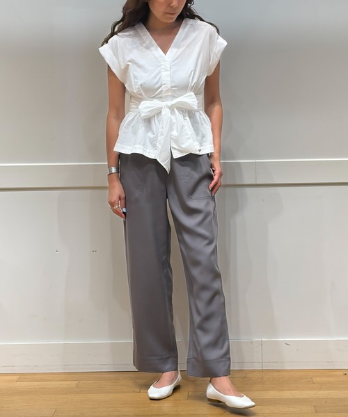 BANANA REPUBLIC FACTORY STORE(バナナリパブリック ファクトリーストア)の「BANANA REPUBLIC FACTORY STORE ポプリン タイフロント トップス(シャツ/ブラウス・レディース・ホワイト/マルチ・4/6/8/0/2)」の8枚目の写真