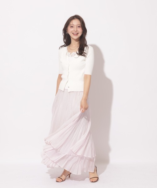 Apuweiser-riche（アプワイザーリッシェ）の「レースレイヤードリブプルオーバー（Tシャツ/カットソー・レディース・チャコールグレー/ブルー系その他3/ブラック/ホワイト・2）」の14枚目の写真