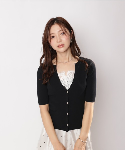 Apuweiser-riche（アプワイザーリッシェ）の「レースレイヤードリブプルオーバー（Tシャツ/カットソー・レディース・チャコールグレー/ブルー系その他3/ブラック/ホワイト・2）」の16枚目の写真