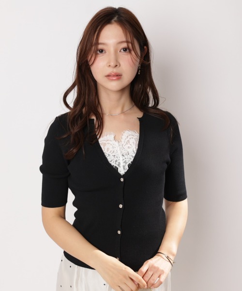 Apuweiser-riche（アプワイザーリッシェ）の「レースレイヤードリブプルオーバー（Tシャツ/カットソー・レディース・チャコールグレー/ブルー系その他3/ブラック/ホワイト・2）」の17枚目の写真