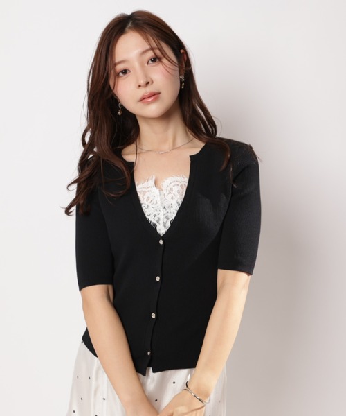 Apuweiser-riche（アプワイザーリッシェ）の「レースレイヤードリブプルオーバー（Tシャツ/カットソー・レディース・チャコールグレー/ブルー系その他3/ブラック/ホワイト・2）」の18枚目の写真