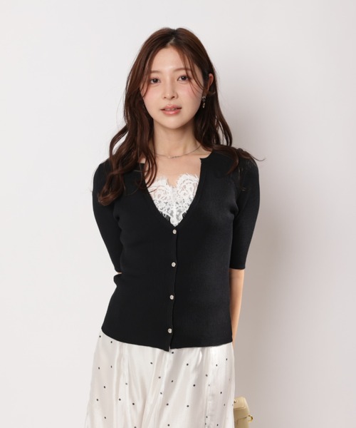 Apuweiser-riche（アプワイザーリッシェ）の「レースレイヤードリブプルオーバー（Tシャツ/カットソー・レディース・チャコールグレー/ブルー系その他3/ブラック/ホワイト・2）」の20枚目の写真