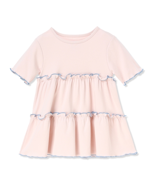 Piet（ピエット）の「配色メロウ ティアード チュニック（Tシャツ/カットソー・キッズ・オフホワイト/ピンク・120/110/100/130）」の11枚目の写真