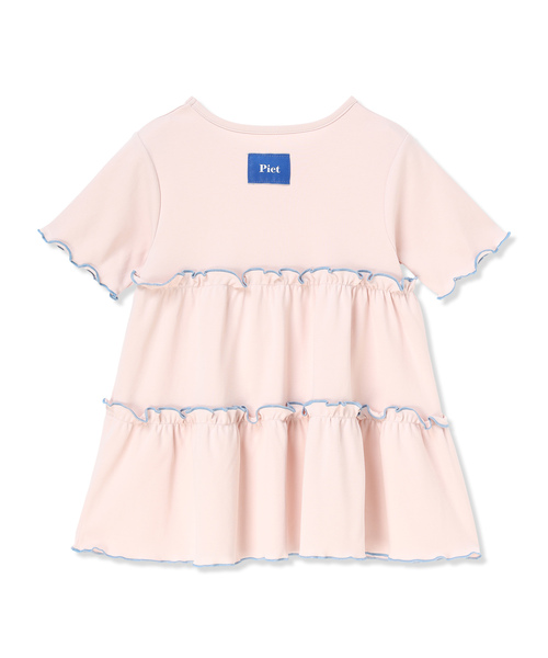 Piet（ピエット）の「配色メロウ ティアード チュニック（Tシャツ/カットソー・キッズ・オフホワイト/ピンク・120/110/100/130）」の10枚目の写真