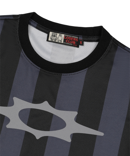 LOSERS CLUB(ルーザーズクラブ)の「ロゴストライプクロップメッシュTシャツチャコール(Tシャツ/カットソー・レディース・その他・MEDIUM/LARGE)」の3枚目の写真