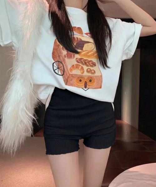 yuue' ( wear )(ユーイ)の「ハイウエストメロウリブニットパンツ(その他パンツ・レディース・グレー/ブラック・FREE)」の4枚目の写真