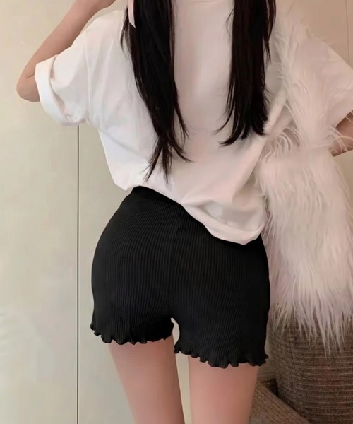 yuue' ( wear )(ユーイ)の「ハイウエストメロウリブニットパンツ(その他パンツ・レディース・グレー/ブラック・FREE)」の6枚目の写真