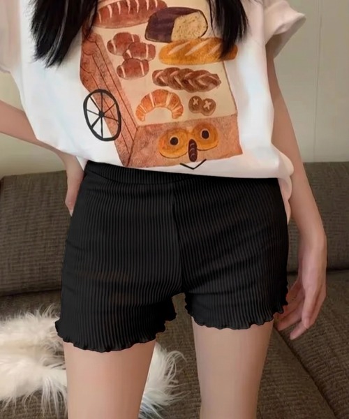 yuue' ( wear )(ユーイ)の「ハイウエストメロウリブニットパンツ(その他パンツ・レディース・グレー/ブラック・FREE)」の3枚目の写真