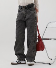 コットンデニムワイドパンツ