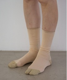 The Role design（ザロールデザイン）の「【 The Role design / ザ・ロールデザイン 】BI COLOR LAME RIB SOCKS WOMENS / バイ カラー ラメ リブ ソックス ウィメンズ（ソックス/靴下）」