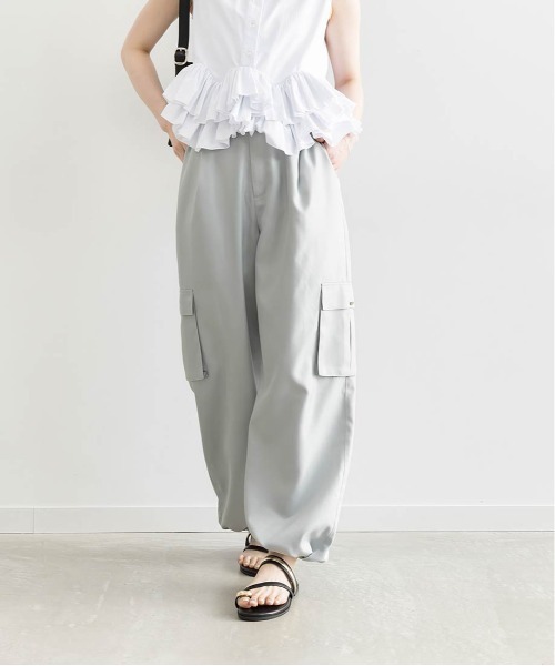 RANDA(ランダ)の「ソフトツイルカーゴパンツ(カーゴパンツ・レディース・ブラウン/ホワイト/ブルー・0/1)」の8枚目の写真