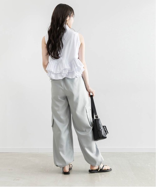RANDA(ランダ)の「ソフトツイルカーゴパンツ(カーゴパンツ・レディース・ブラウン/ホワイト/ブルー・0/1)」の10枚目の写真