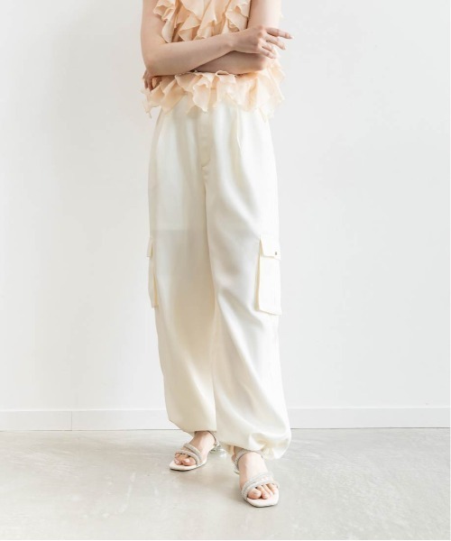 RANDA(ランダ)の「ソフトツイルカーゴパンツ(カーゴパンツ・レディース・ブラウン/ホワイト/ブルー・0/1)」の13枚目の写真