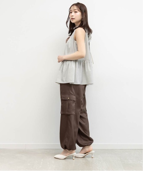 RANDA(ランダ)の「ソフトツイルカーゴパンツ(カーゴパンツ・レディース・ブラウン/ホワイト/ブルー・0/1)」の22枚目の写真