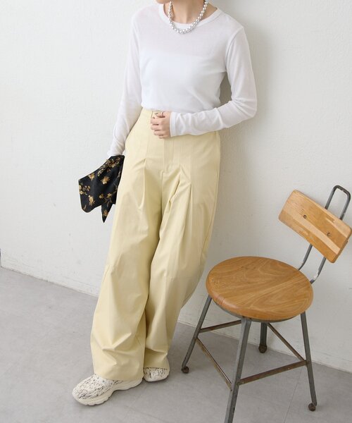 ear PAPILLONNER(イアパピヨネ)の「タックワイドパンツ【SUM1 STYLE】(その他パンツ・レディース・ピンク/イエロー・FREE)」の10枚目の写真