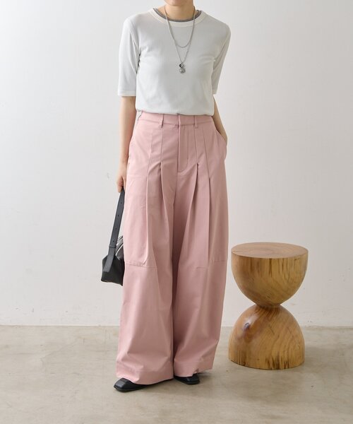 ear PAPILLONNER(イアパピヨネ)の「タックワイドパンツ【SUM1 STYLE】(その他パンツ・レディース・ピンク/イエロー・FREE)」の17枚目の写真