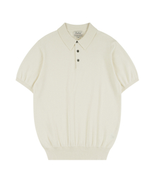 BELLIEF（ベリーフ）の「Essential Hard Twist Cotton Short Sleeve Polo Knit (Ivory)（ニット/セーター）」