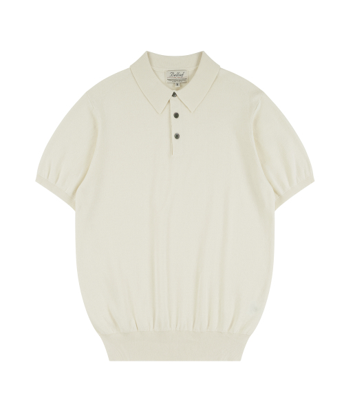 BELLIEF(ベリーフ)の「Essential Hard Twist Cotton Short Sleeve Polo Knit (Ivory)(ニット/セーター・メンズ・その他・LARGE/MEDIUM/X-LARGE)」の1枚目の写真