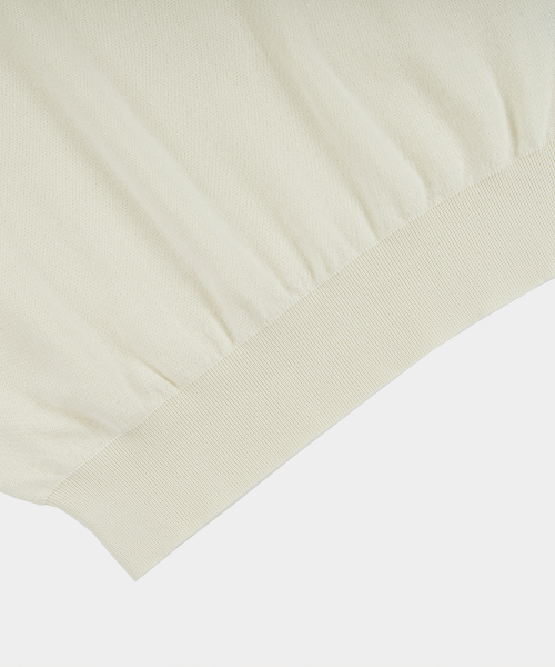 BELLIEF(ベリーフ)の「Essential Hard Twist Cotton Short Sleeve Polo Knit (Ivory)(ニット/セーター・メンズ・その他・LARGE/MEDIUM/X-LARGE)」の5枚目の写真