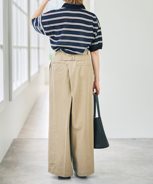 Spick & Span(スピックアンドスパン)の「シアーマルチボーダーポロシャツニット(ニット/セーター・レディース・アイボリー/ネイビー・FREE)」の17枚目の写真