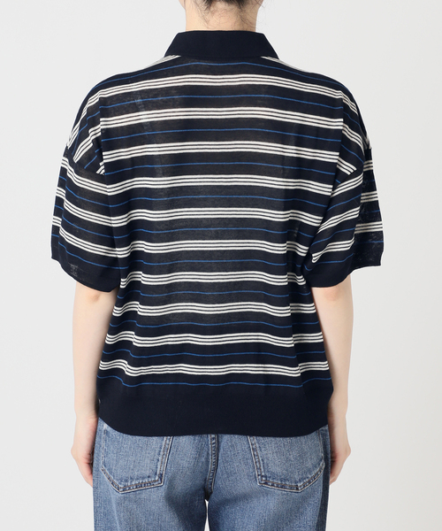 Spick & Span(スピックアンドスパン)の「シアーマルチボーダーポロシャツニット(ニット/セーター・レディース・アイボリー/ネイビー・FREE)」の20枚目の写真
