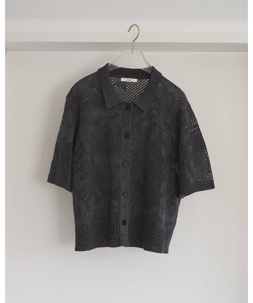 anuke（アンヌーク）の「anuke Mesh Pattern Knit（ニット/セーター・レディース・ブラウン/グレー・FREE）」の2枚目の写真