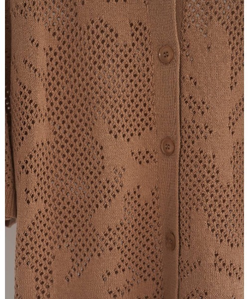 anuke（アンヌーク）の「anuke Mesh Pattern Knit（ニット/セーター・レディース・ブラウン/グレー・FREE）」の5枚目の写真