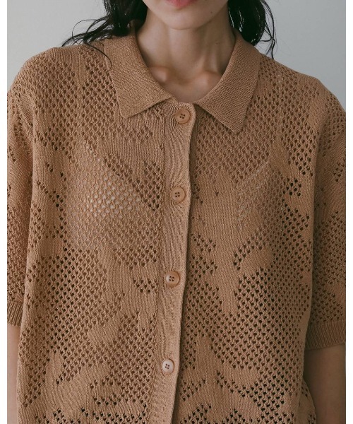 anuke（アンヌーク）の「anuke Mesh Pattern Knit（ニット/セーター・レディース・ブラウン/グレー・FREE）」の6枚目の写真