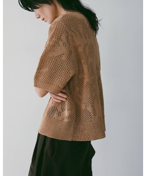 anuke（アンヌーク）の「anuke Mesh Pattern Knit（ニット/セーター・レディース・ブラウン/グレー・FREE）」の7枚目の写真