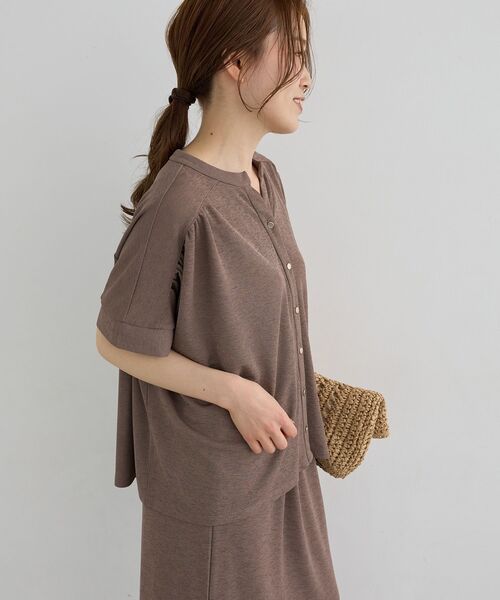 le.coeur blanc(ルクールブラン)の「リネンタッチミラノリブカーデスカートセット(ワンピース・レディース・ネイビー/モカ/ベージュ・38)」の15枚目の写真