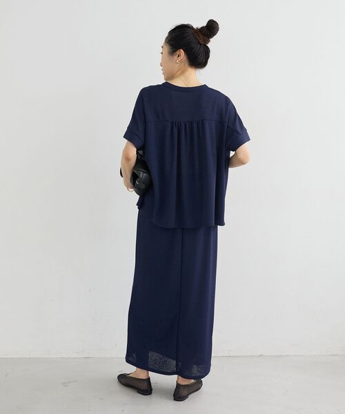 le.coeur blanc(ルクールブラン)の「リネンタッチミラノリブカーデスカートセット(ワンピース・レディース・ネイビー/モカ/ベージュ・38)」の22枚目の写真