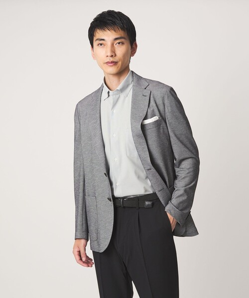 green label relaxing(グリーンレーベルリラクシング)の「ポリエステル ラッカン ストライプ スタンダード スナップ ボタンダウン 半袖 シャツ -ストレッチ・イージーアイロン・吸水速乾-(ビジネスシャツ・メンズ・ベージュ/ロイヤルブルー/ライトグレー・XL/M/L/S)」の7枚目の写真
