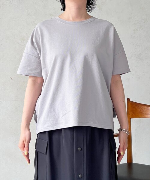un dix cors（アンディコール）の「麻調ジャージレースプルオーバー（Tシャツ/カットソー・レディース・オフホワイト/チャコールグレー/グレイッシュベージュ/キャメル・FREE）」の6枚目の写真